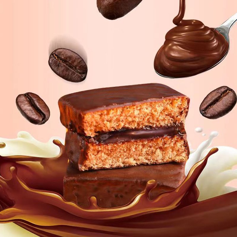 80g Ovaltine Cake Roll Chocolate Swiss Roll Pastry Nutritious Breakfast Soft Bread