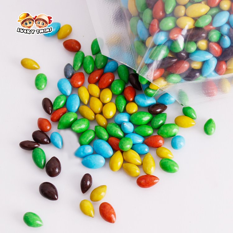 Chocolate candy colorful nut chocolate wholesale custom chocolate bean for snack