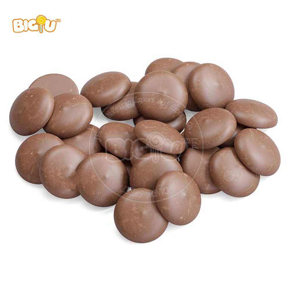 100% pure cocoa butter chocolate wholesale round small chocolate candy dark/white chocolate