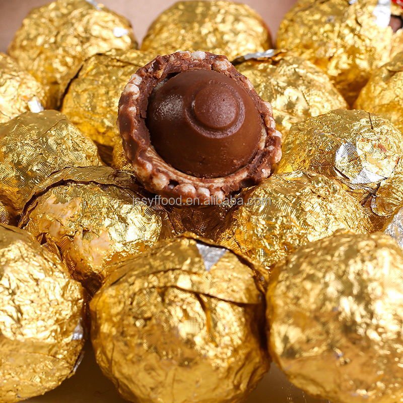 Chocolate Factory Wholesale Palmin Chocolate Spread With Hazelnut Nuts Filled Golden Chocolate Wafer Ball