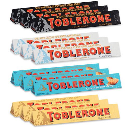 Original Toblerone 100g Milk Chocolate Creamy Swiss Milk Chocolate with Almond and Honey Nougat Best Price Solid Form