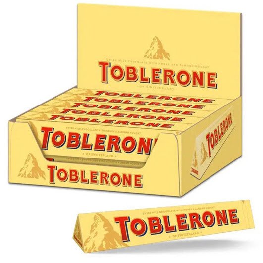 Original Toblerone 100g Milk Chocolate Creamy Swiss Milk Chocolate with Almond and Honey Nougat Best Price Solid Form