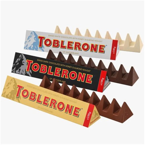 Original Toblerone 100g Milk Chocolate Creamy Swiss Milk Chocolate with Almond and Honey Nougat Best Price Solid Form