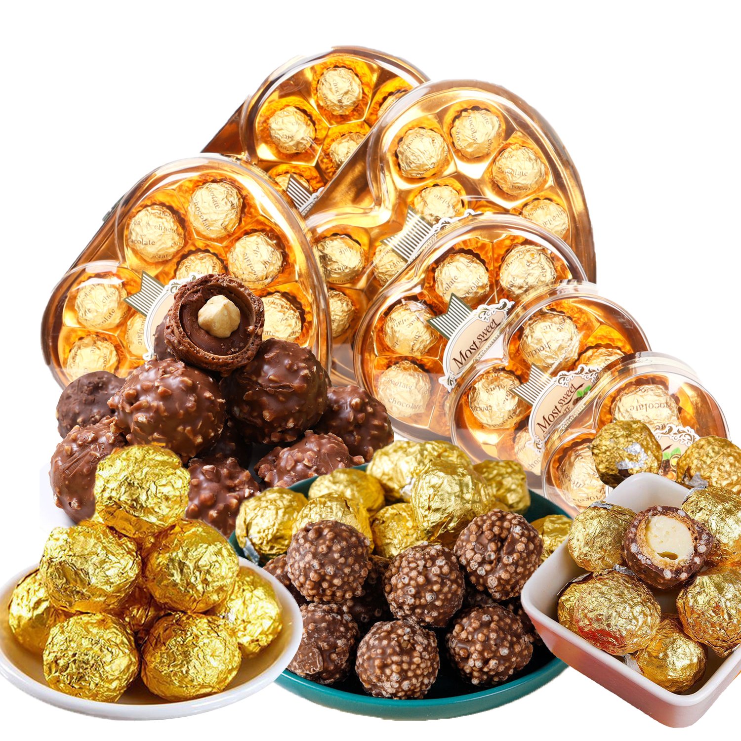 HACCP/BRC Certificate Halal Yummy Palmin Crispy Hazelnut Golden Chocolate Wafer Ball Snacks Candy Wholesale