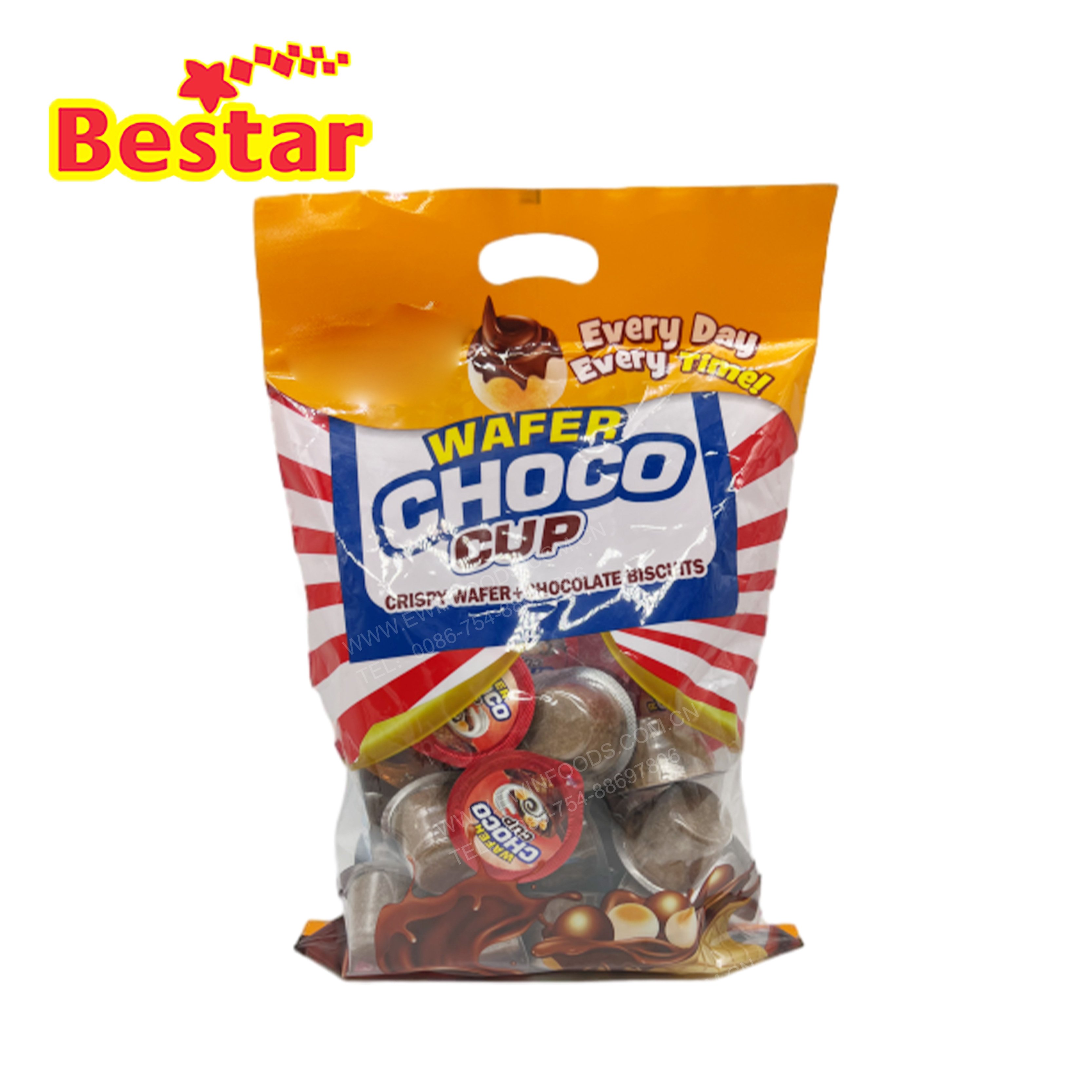 OEM Candy manufacturer snack Halal Chocolate jam with biscuit ball bIscuit cup for kids