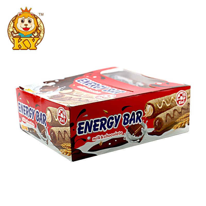 Manufacturer wholesale crisp chocolate puffed biscuit bar for kids