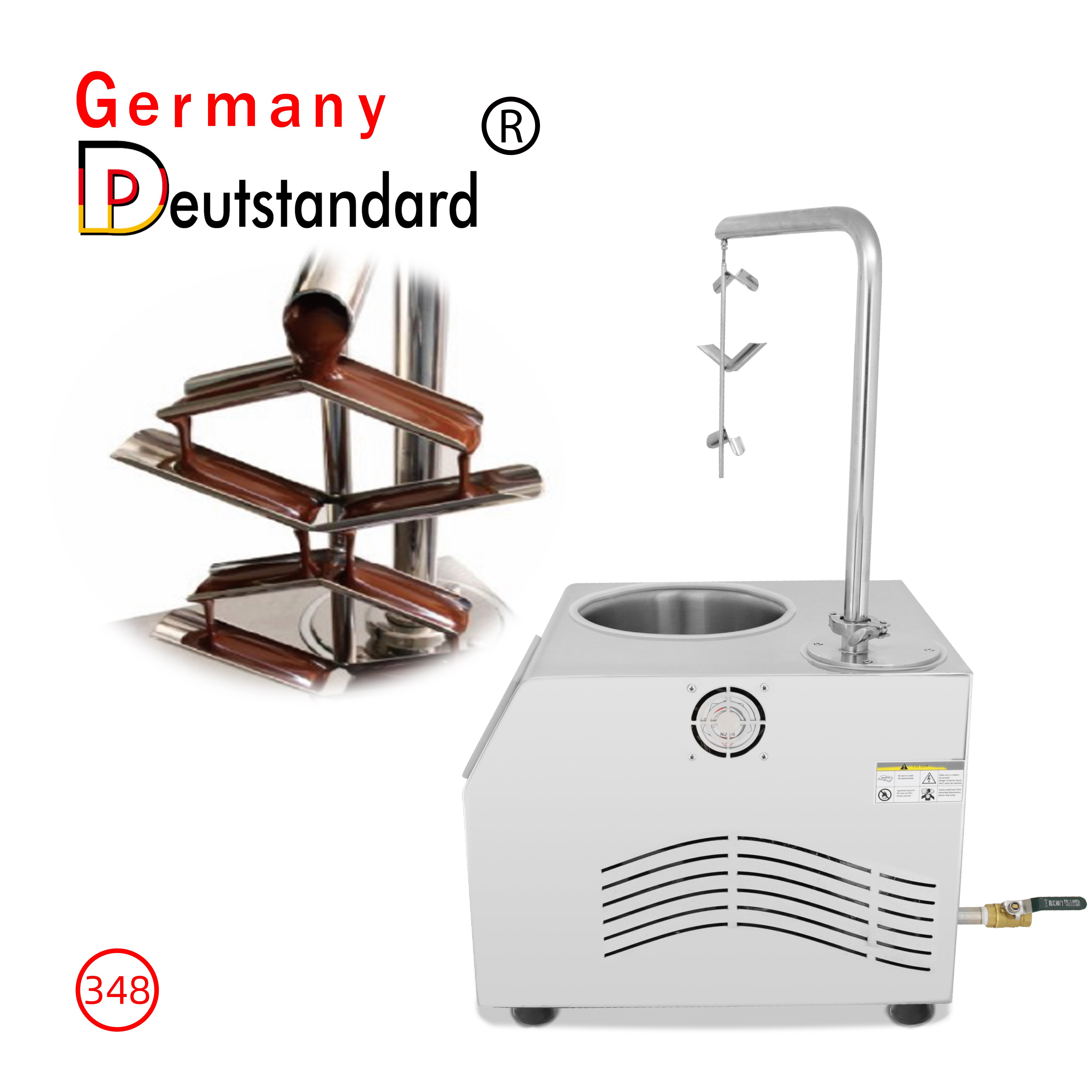 Deutstandard NP-348 Tempering Chocolate Fountain Faucet Machine Strawberry Chocolate Machine Germany Motor Hot Product 2019 45