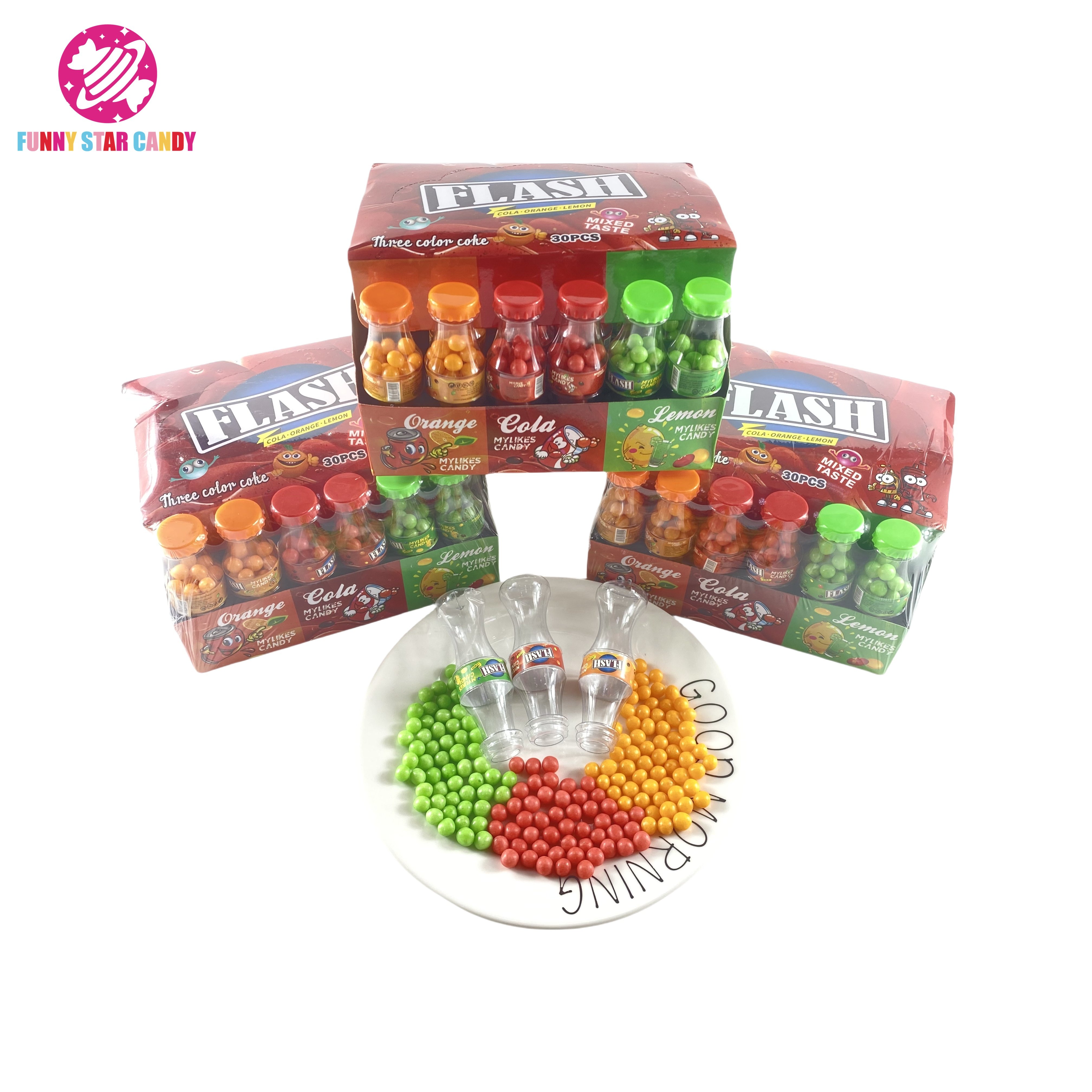 mexican candy chino Chocolate flavor soda bottle shape chewy candy mini ball candy