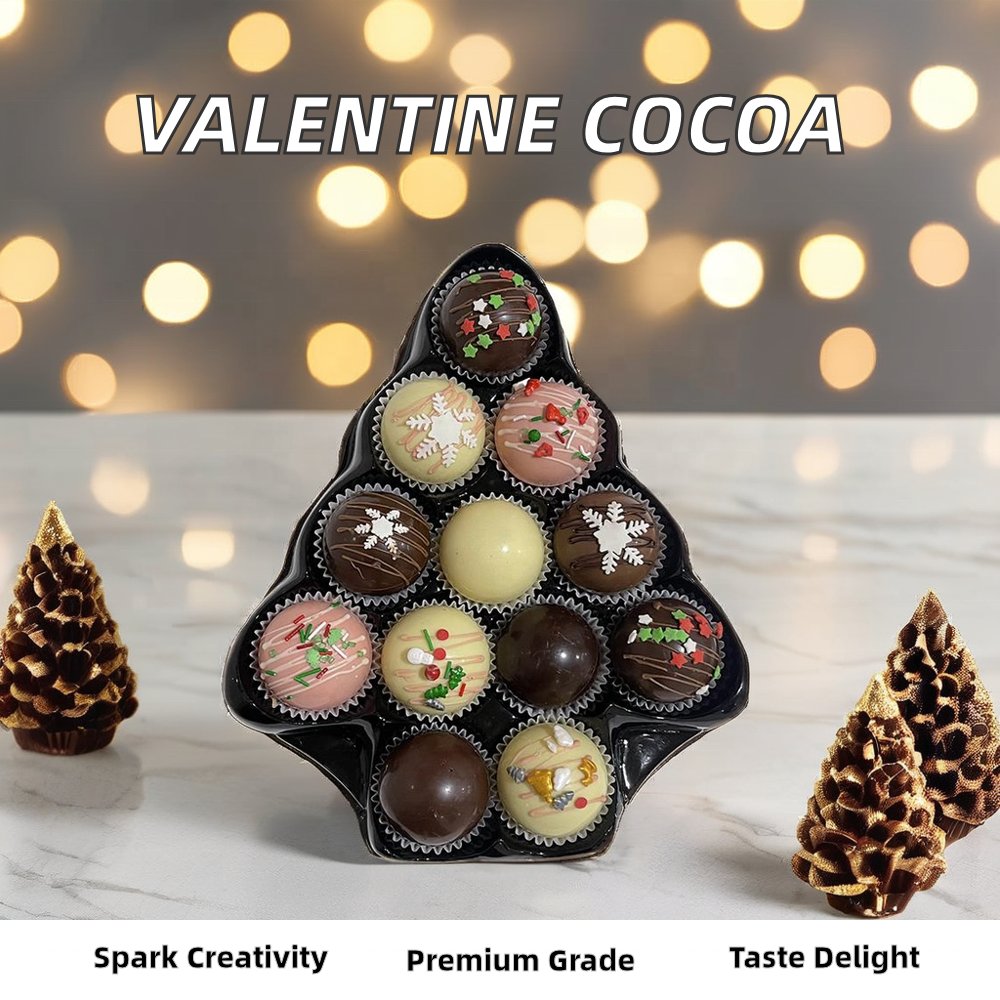 Valentine's Day Hot Chocolate Bombs Solid Form Ball Fudge Caramel Cocoa with Marshmallows Jam Nuts