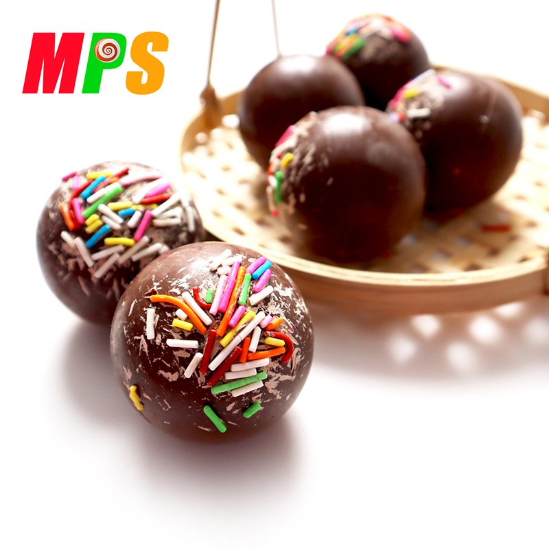 Valentine's Day Hot Chocolate Bombs Solid Form Ball Fudge Caramel Cocoa with Marshmallows Jam Nuts