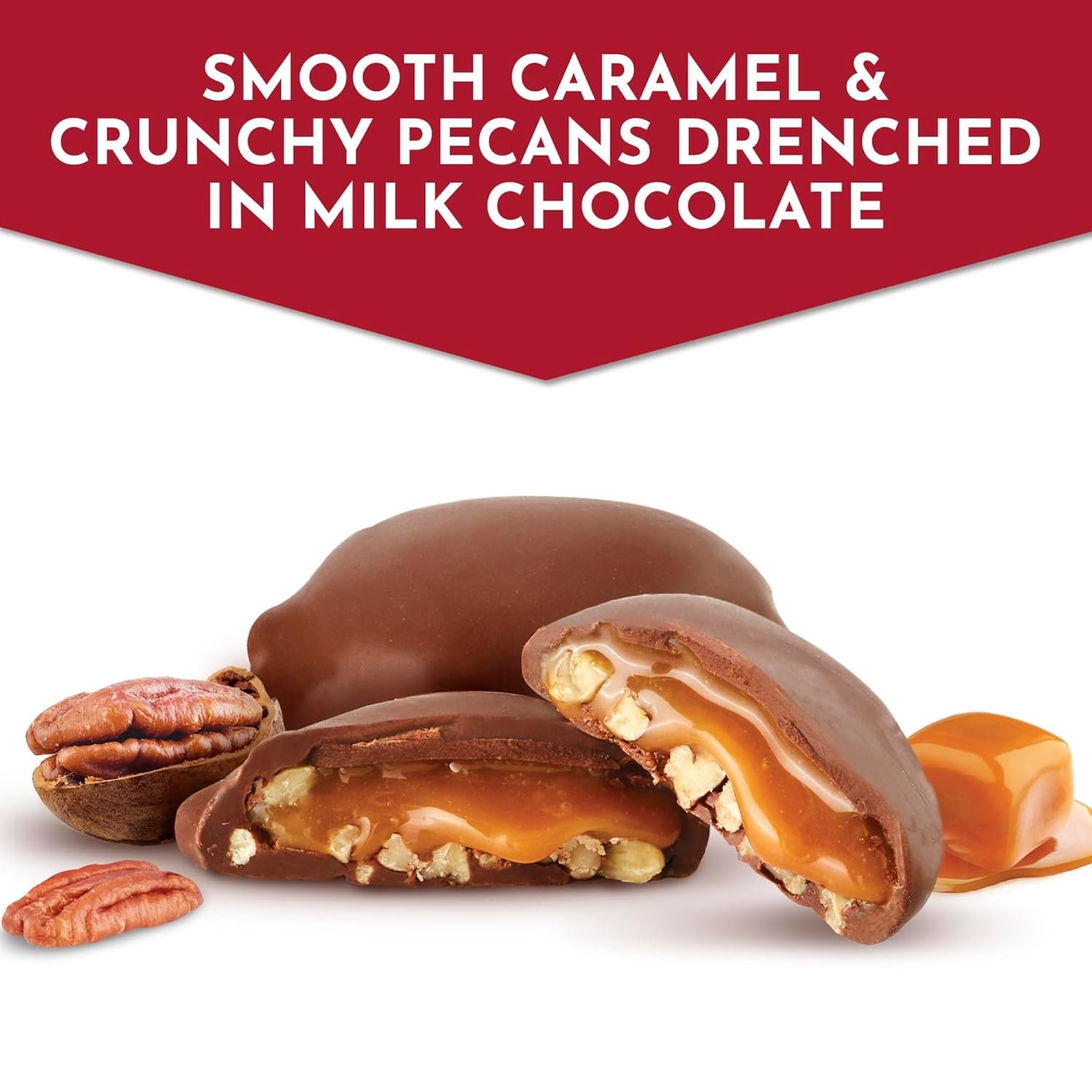 Wholesale Premium Quality 14 oz Fannie May Pixies Milk Chocolate Covered Caramel Pecans Chocolate Candy Gift Box Biscuit