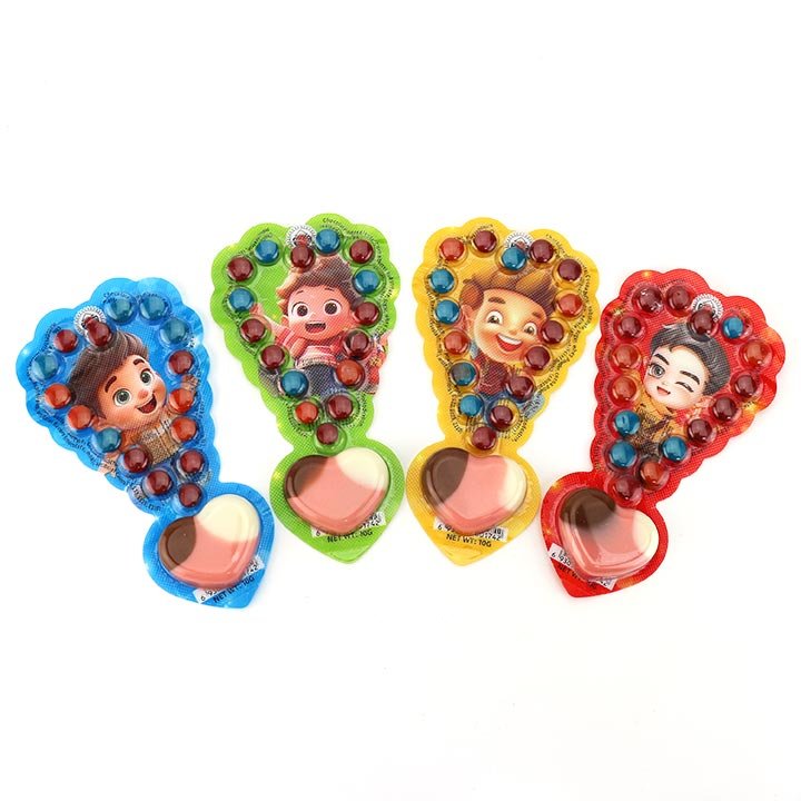 Three color necklet heart shaped choco jam with chocolate beans