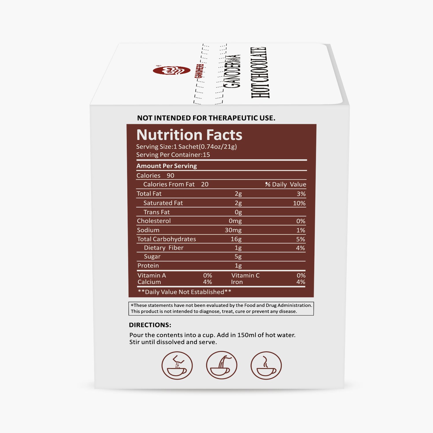 OEM Private Label Herbal Mushroom Coffee with Hot Hot chocolate flavor with Reishi mushroom ganoderma extract powder