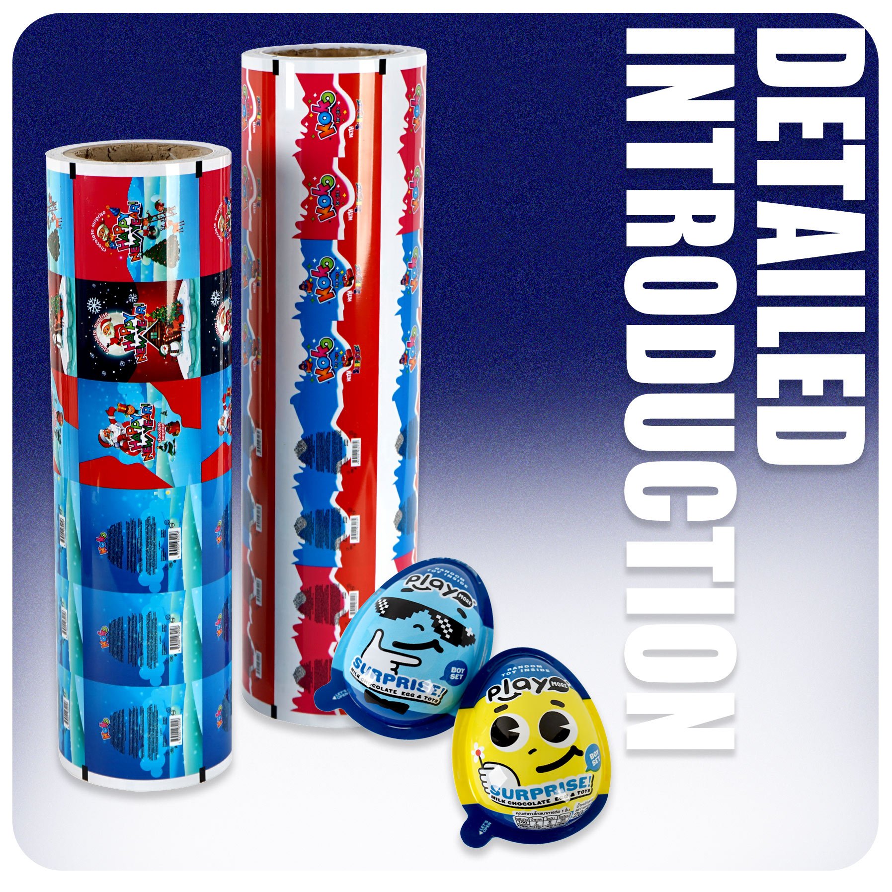 OEM Factory Custom Printed Chocolate Joy Egg Kinder Surprise Egg Shaped Blister PVC Sheet Packaging Film