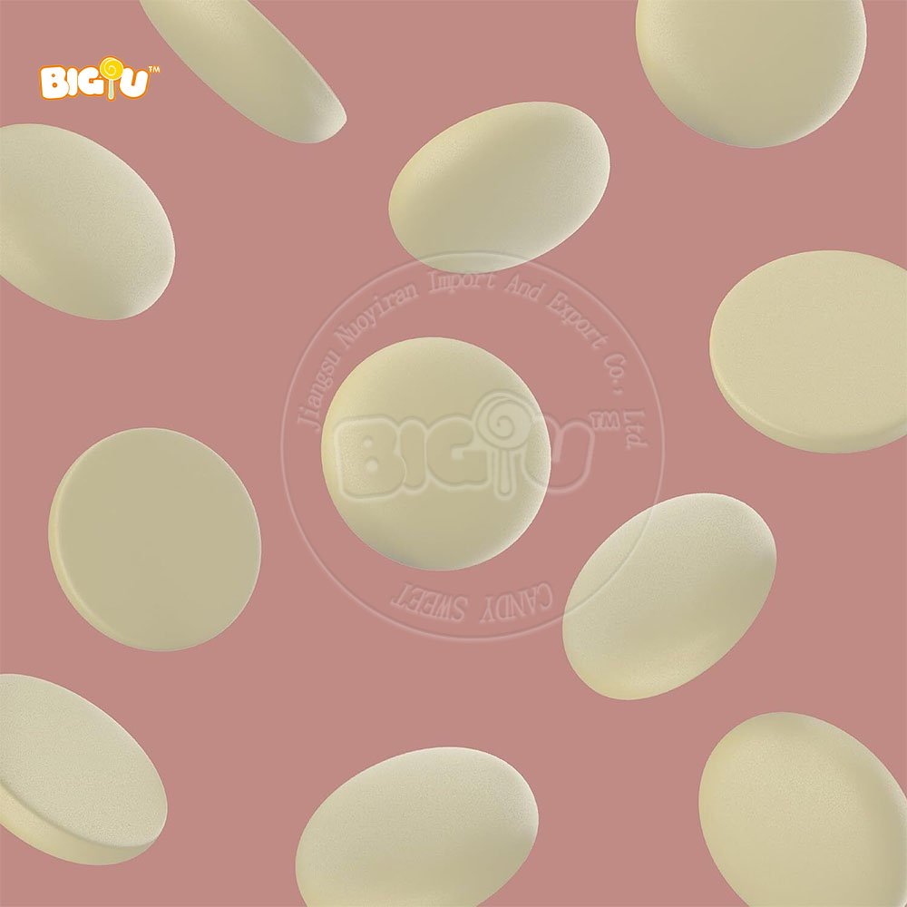 Wholesale Custom Excellent Quality Price Button Shape meltable White Milk Chocolate