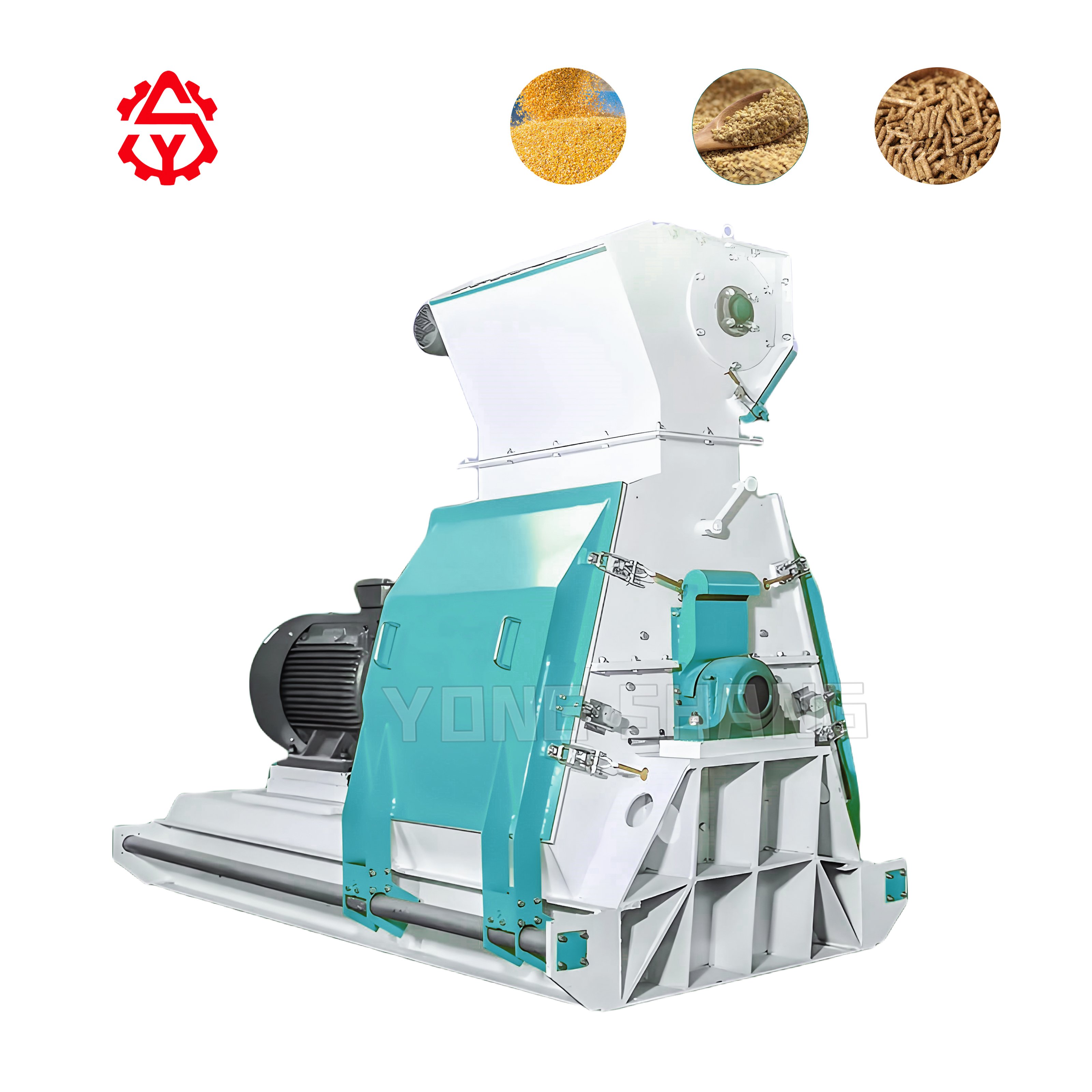 Electric Motor Diesel Engine Corn Rice Husk Maize Corn Grinding Grain Fodder Grinder Pig Animal Feed Crusher Machine Hammer Mill