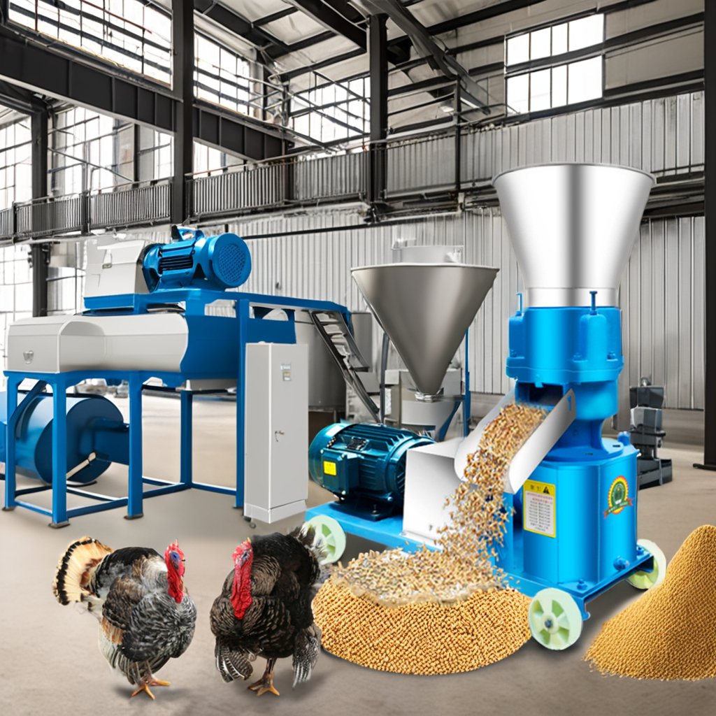 New Design Complete Poultry Feed Pellet Making Production Line 2-120 Ton/H Animal Feed Line Granulator Plant Motor Gearbox Mixer