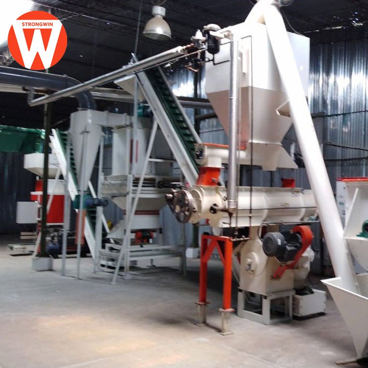 Strongwin manufacture chicken poultry feed mill machine line 1.5-2.5t/h small scale animal feed production plant