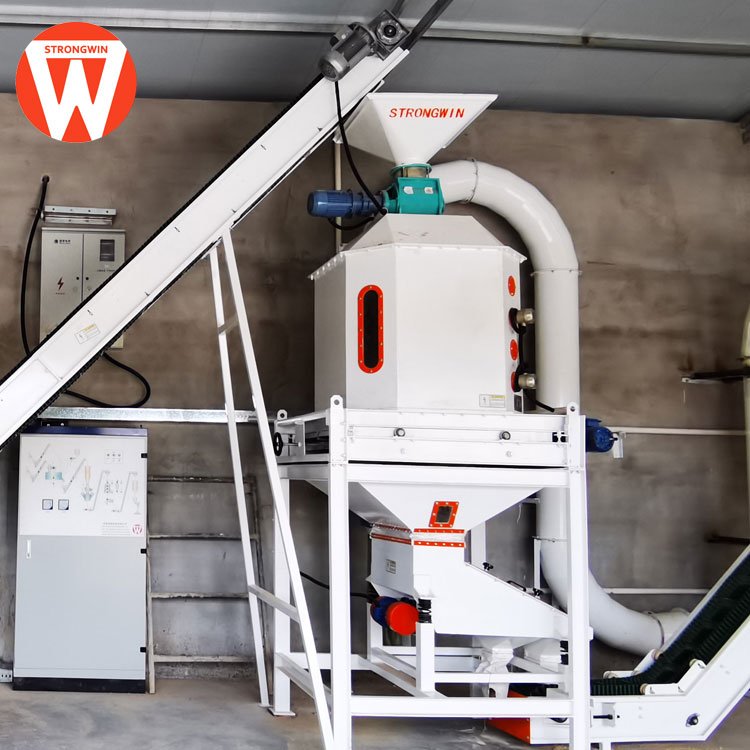 Henan Strongwin automatic 1 ton 2 ton complete animal feed pellet production line plant to found feed making factory