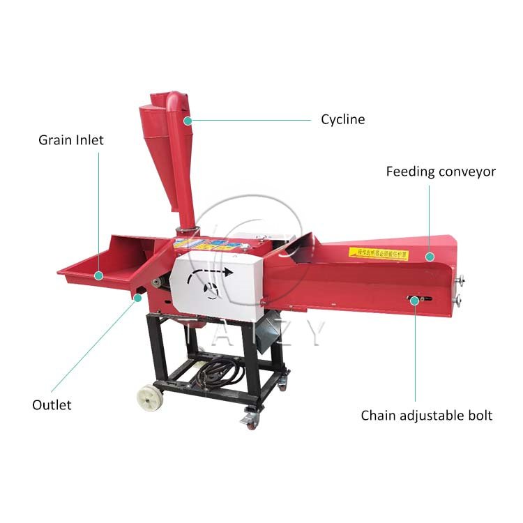 Automatic feed silage straw crushing chaff cutter machine animal feed farm forage grass chopper crusher machine