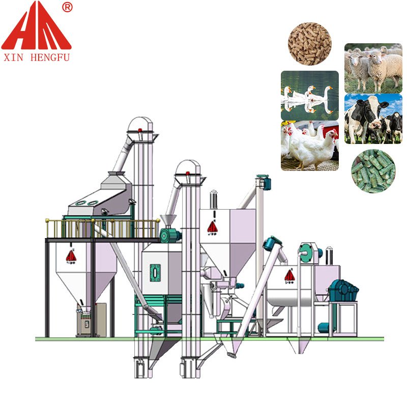2-5t/h animal feed pellet plant with complete