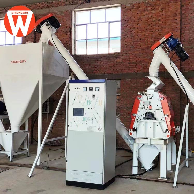 powder feed grinding mixing machine animal feed powder production plant equipment for chicken pig cattle feed factory