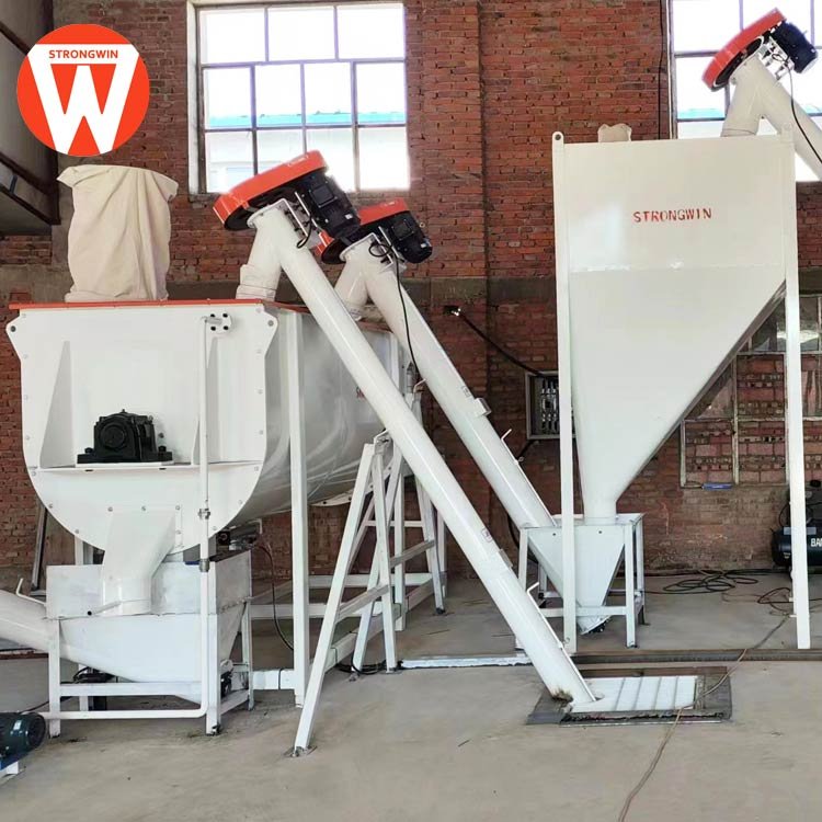 powder feed grinding mixing machine animal feed powder production plant equipment for chicken pig cattle feed factory