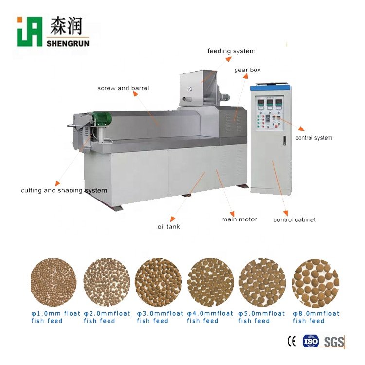 2021 best selling Industrial 2 ton/hour animal feed Complete Production Line double screw extrusion fish feed pellet