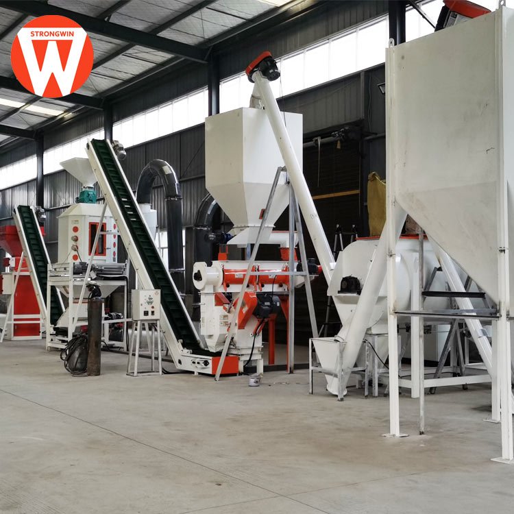 Strongwin manufacture animal feed processing machines chicken poultry feed production line machine