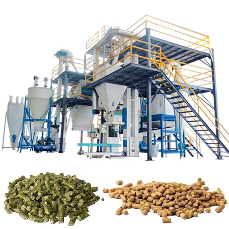 3-5 ton per hour poultry feed production line animal feed pellet processing plant