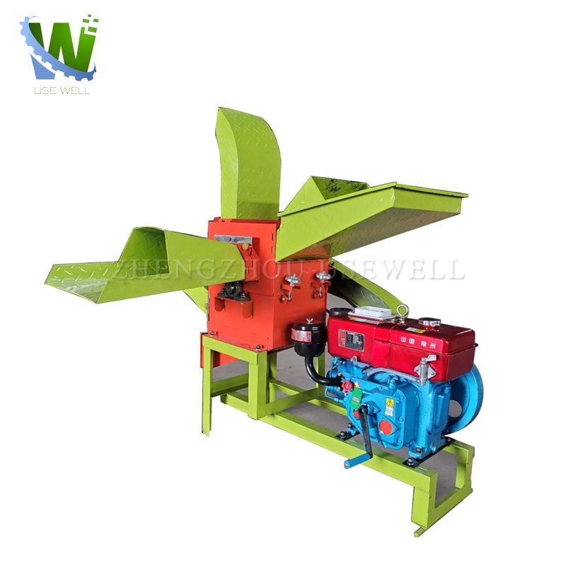 Agriculture Mini Small Manual Fodder Hay Grinder Roller Silage Grass Straw Chaff Cutters Machines With Diesel Engine For Sale