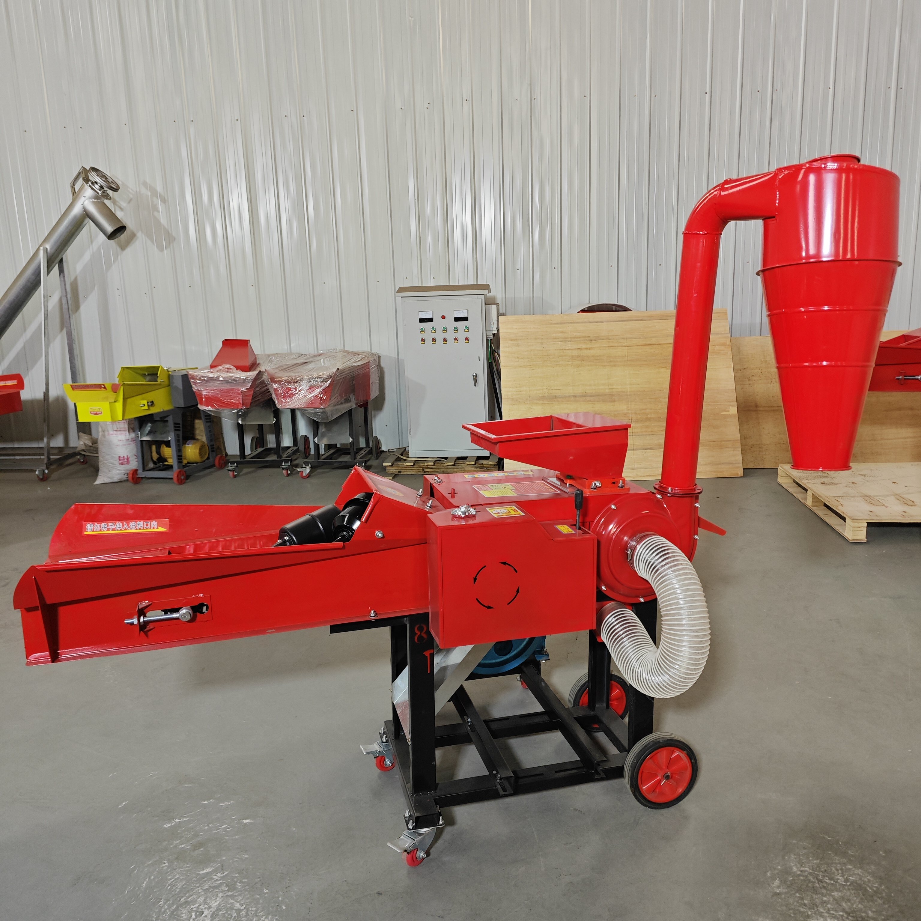 Horizontal corn straw stalk shredder machine/grass silage chaff cutter chopper machine for poultry animal feed processing