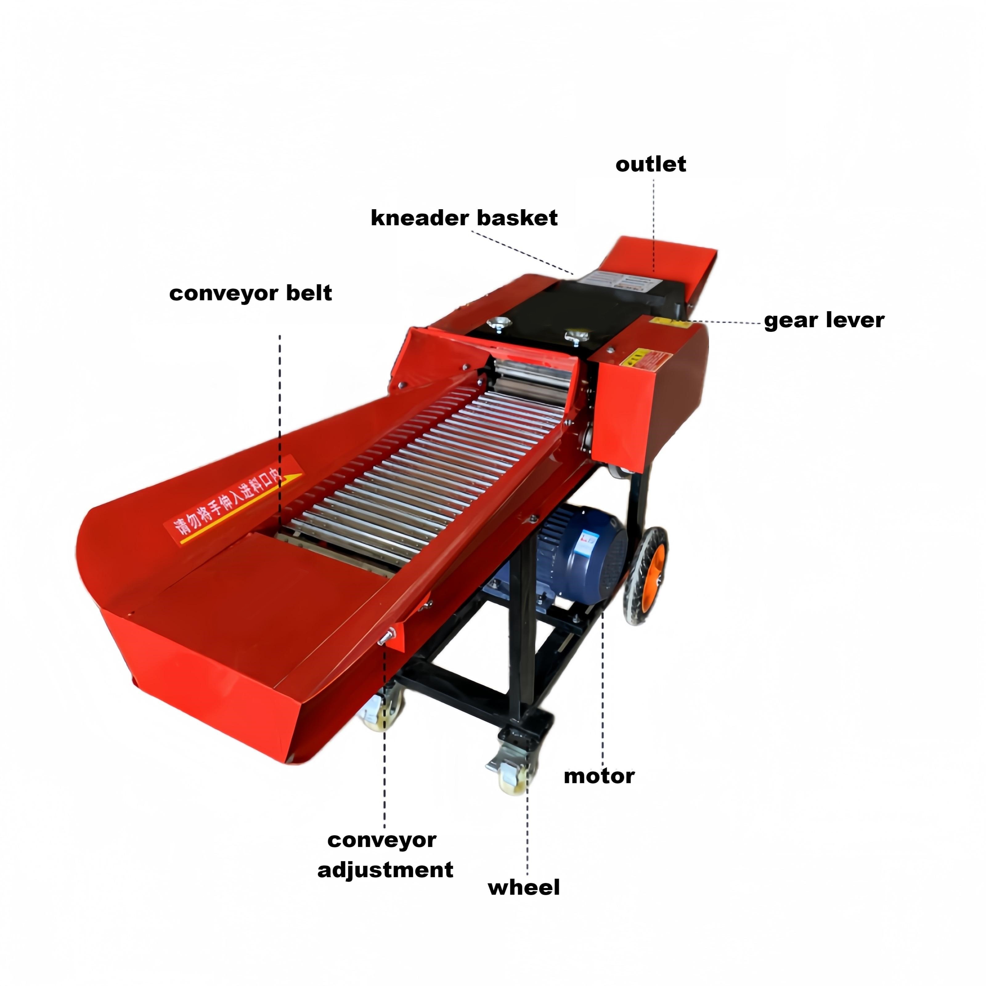 Large Capacity Electric Diesel Animal Feed Grass Chopper Chaff Cutter Machine