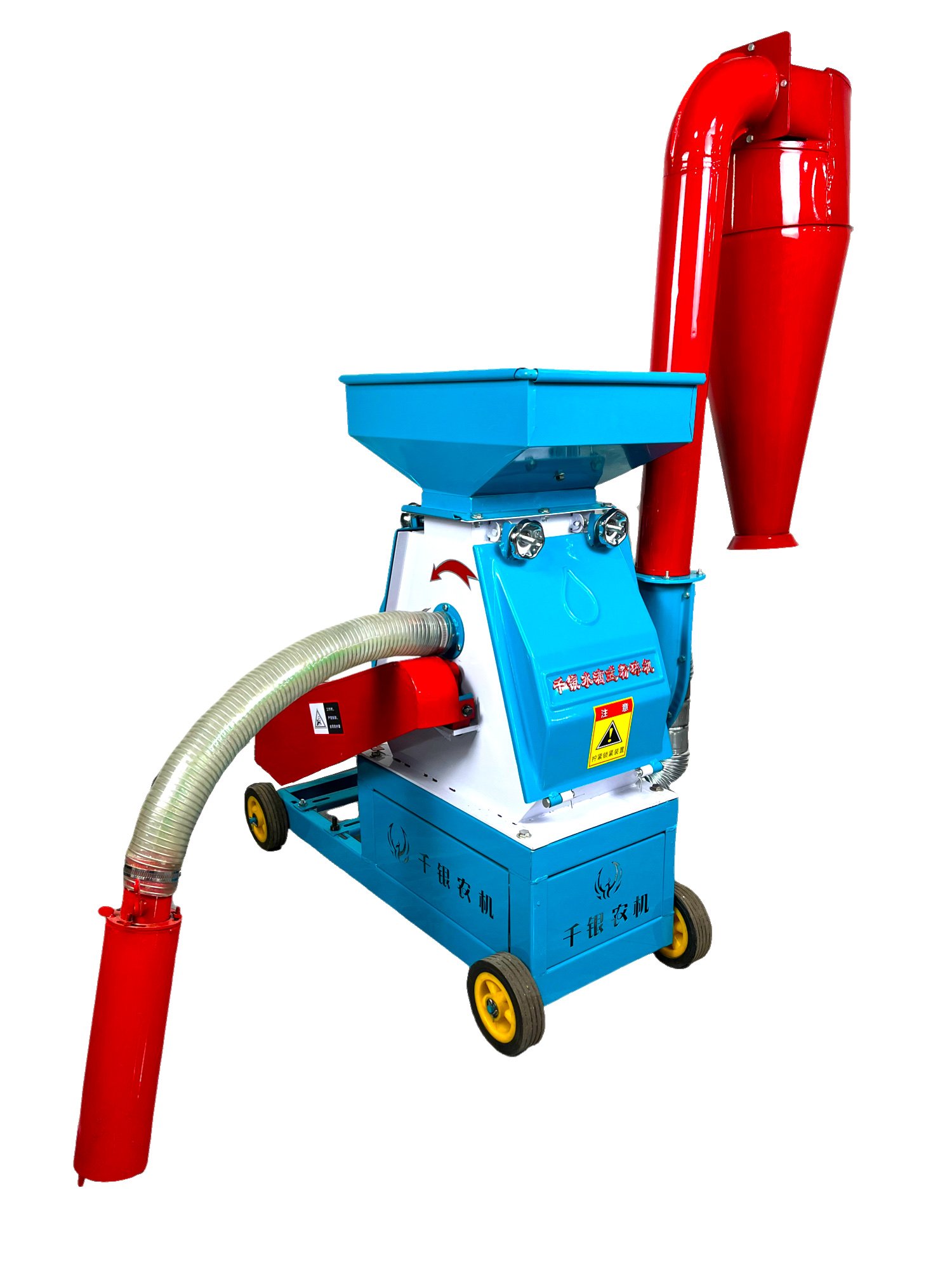 Self sucking tube livestock animal feed corn maize hammer mill grinder forage corn grain crusher maize milling machine 600kg/h