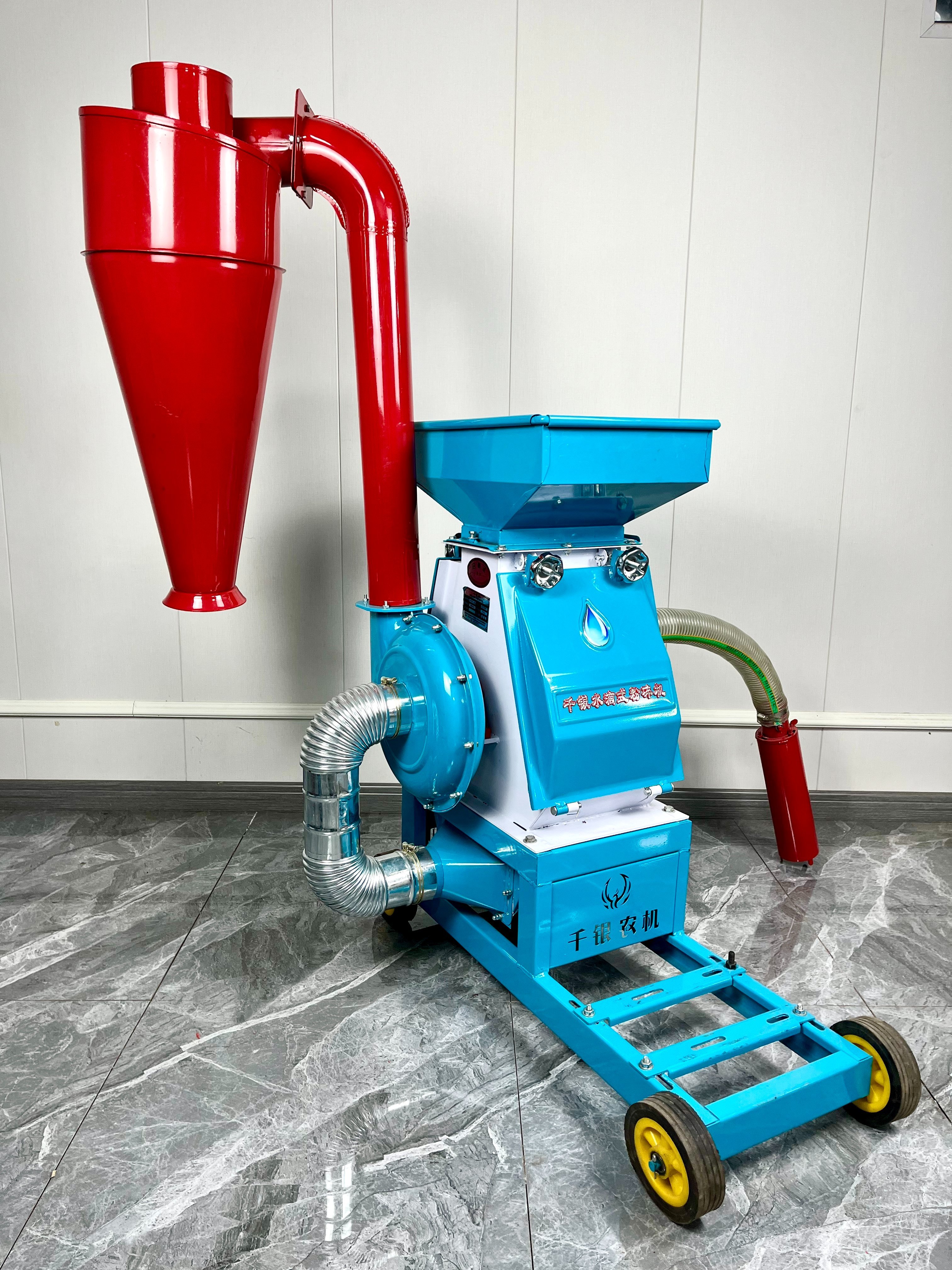 Livestock self priming feed straw hammer grinder mill maize milling corn grain crusher forage straw chopper machine 1 ton/h