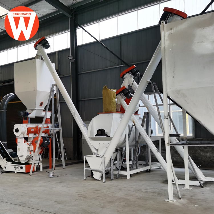 Turnkey project 2T/H automatic animal feed processing plant For cattle sheep pig rabbit chicken feed