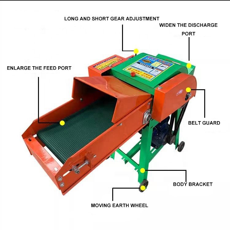 Chaff Cutter Hay Chopper Fodder Grass Cutter Machine SilageMachine Chaff Cutter Machine Chicken cattle sheep feed