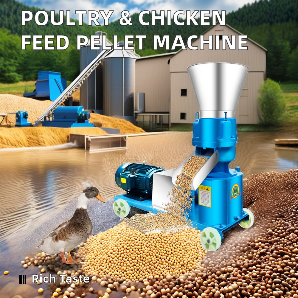 High Productivity Animal Feed Pellet Making Machine Poultry Chicken Feed Milling Machinery Plant Farm Applicable Crusher Mixer