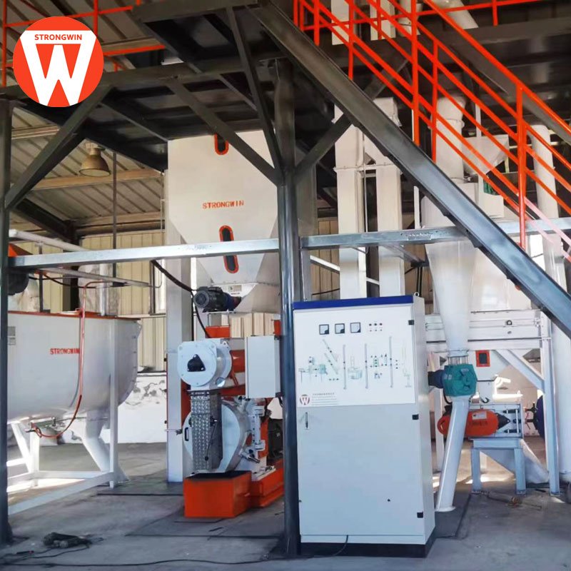 automatic fodder processing equipment chicken pellet feed mill pellet machine animal feed