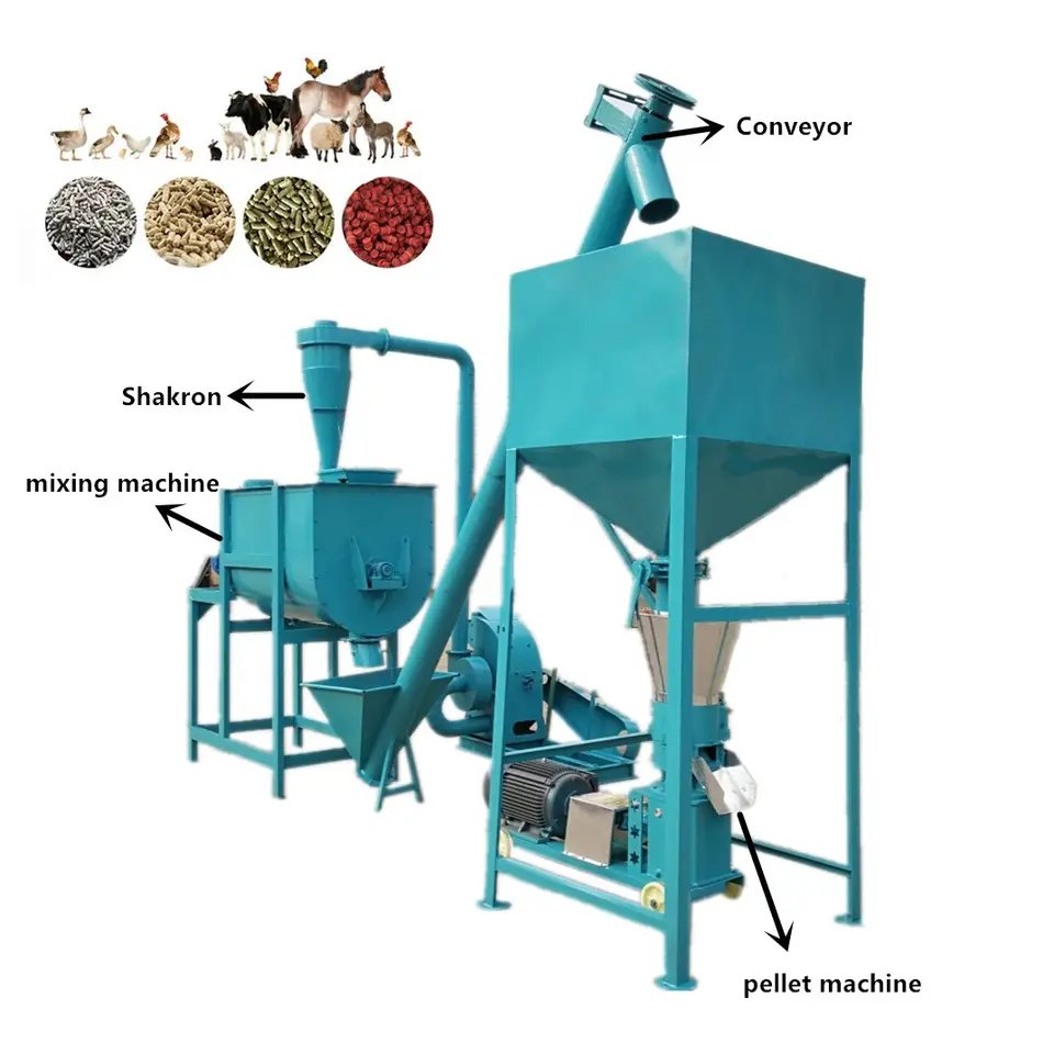 High quality poultry feed grinder and mixer supplier/combined animal feed crusher and mixer