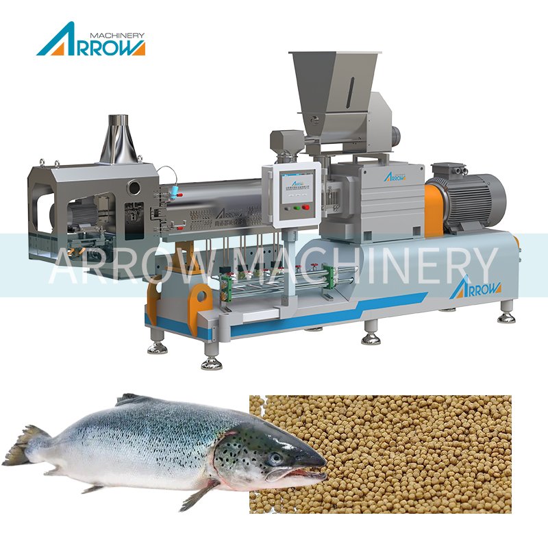 Best Quality Organic Fish Feeds Pellet Making Machine High Productivity Floating Fish Foods Twin Screw Extruder