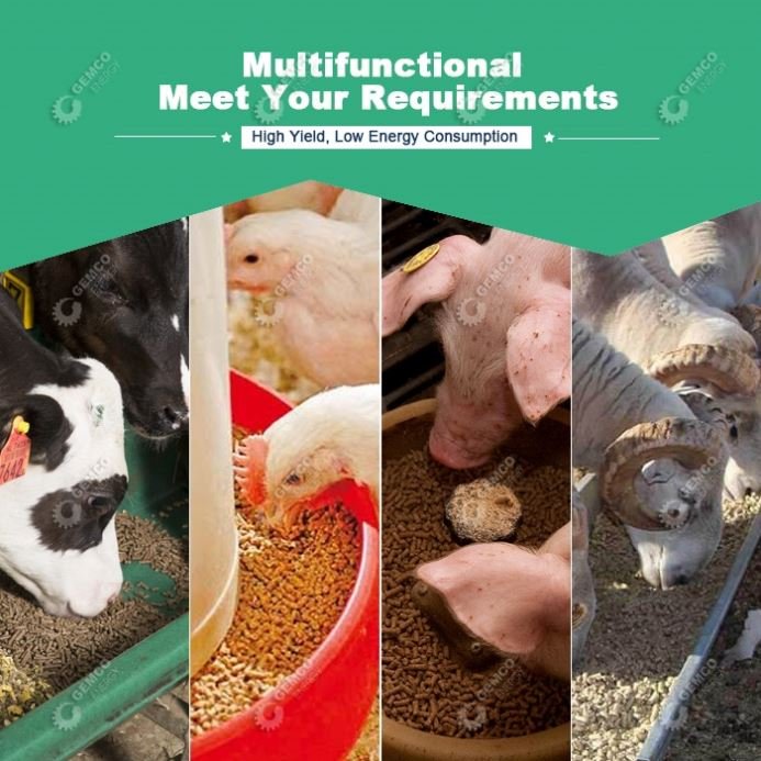 Small Cattle Poultry Animal Feed Pellet Making Machine for Manufacturing Chicken,Broiler,Pig,Livestock Feed Fodder,Alfalfa Grass