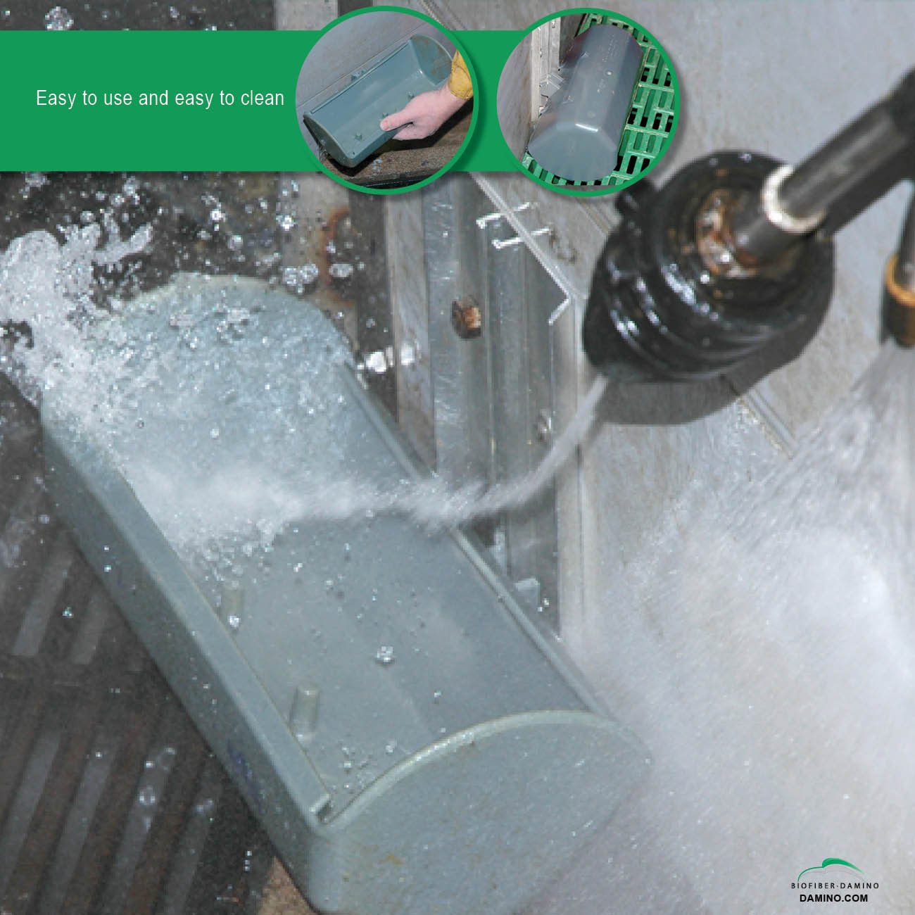 PlayFeeder Specially designed trough for piglets. Stimulates the piglets for an early iron uptake. Two positions. Easy to use.
