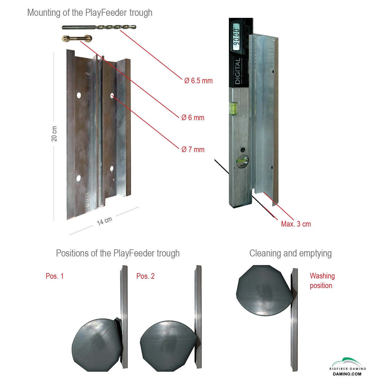 PlayFeeder Specially designed trough for piglets. Stimulates the piglets for an early iron uptake. Two positions. Easy to use.