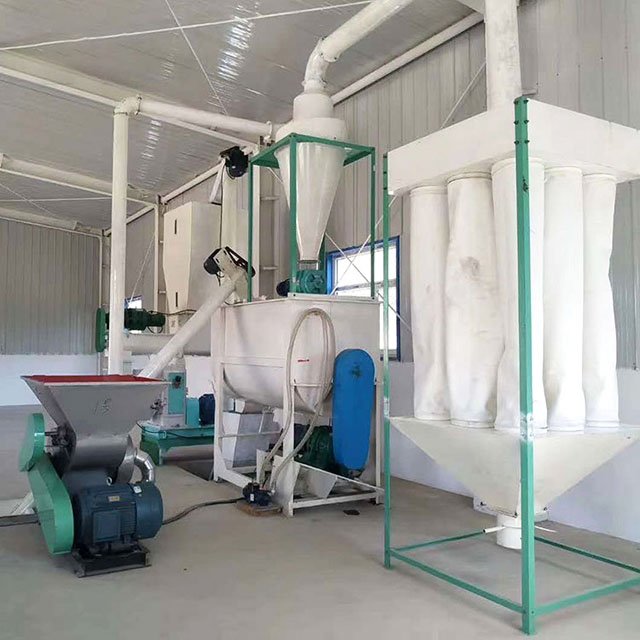 1-2 T/H Poultry Animal Feed Production Plant Line Cattle Chicken Pig Feed Pellet Processing Granulator Making Machine