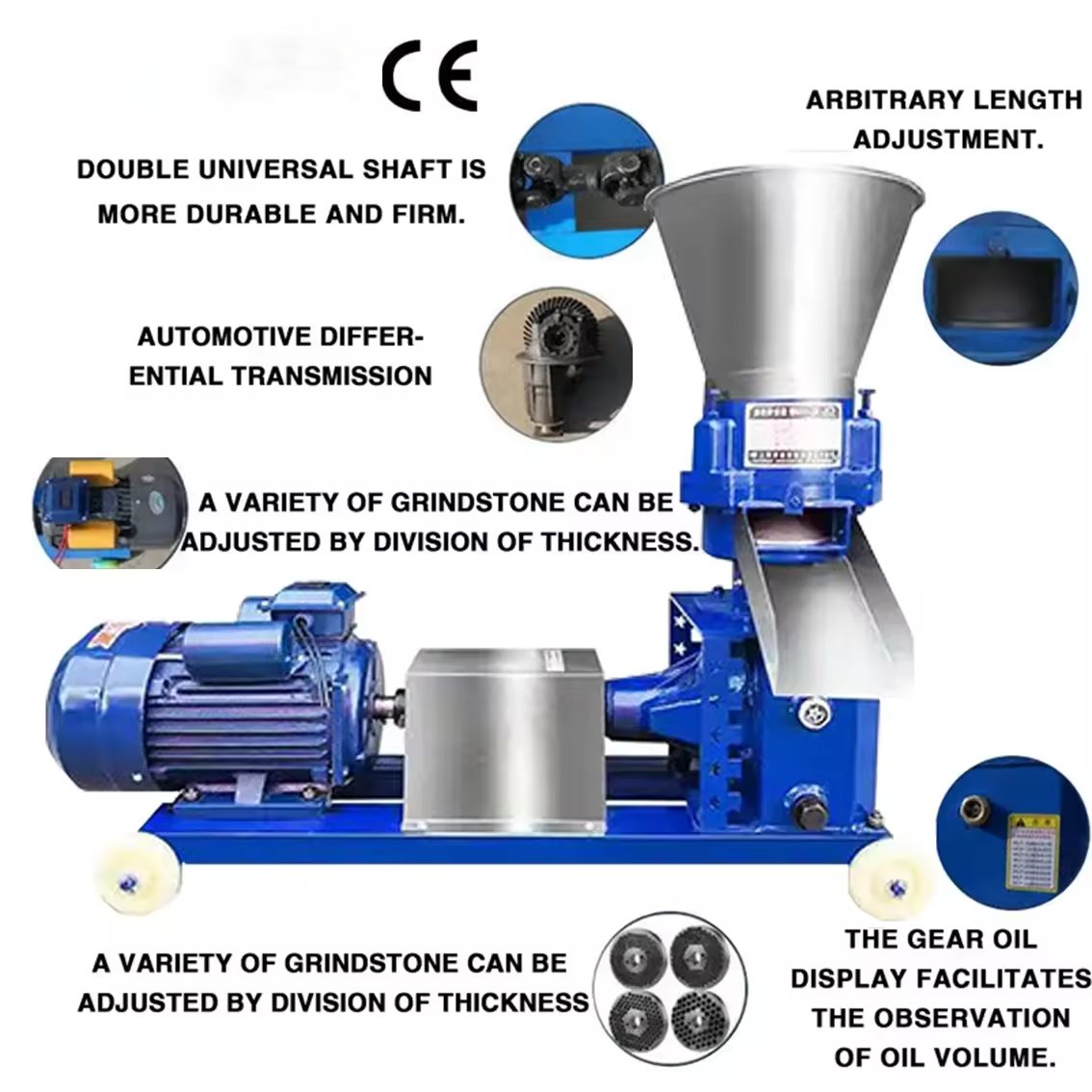 Tolcat Chicken Sheep Cattle Animal Poultry Farm Production Pelletizer Making Processing Diesel Engine Feed Pellet Machine
