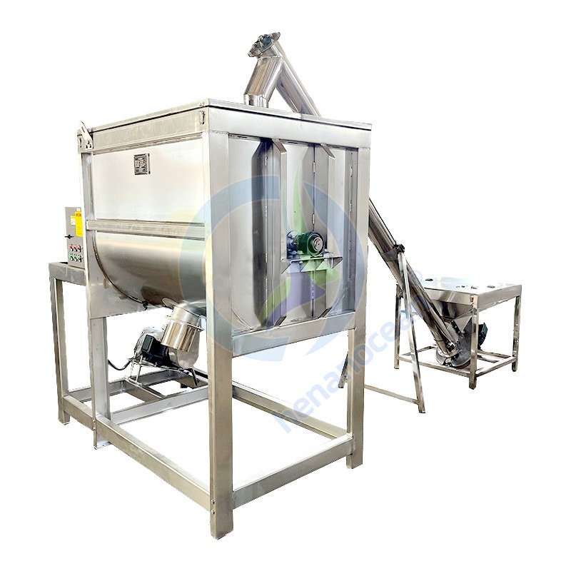 Soil Wet Feed 2 Ton Ribbon Blender 250kg Batch 1 Ton Horizontal Poultry Animal Feed Cattle Feed Mixer