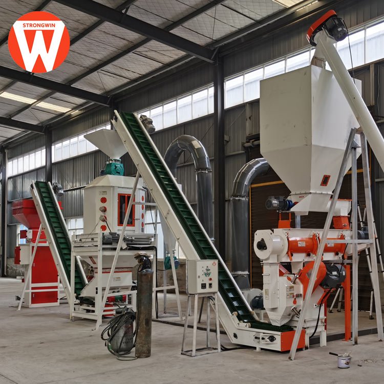 China manufacture ring die 1tph poultry feed mill plant electric automatic goat pig poultry animal feed pellet equipment