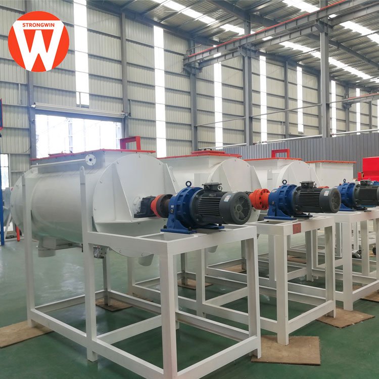 animal feed mixer horizontal 1 ton SHW series single shaft ribbon feed mixer for chicken