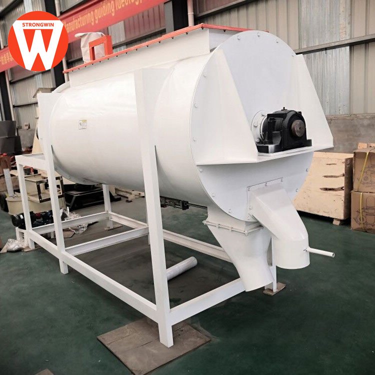 animal feed mixer horizontal 1 ton SHW series single shaft ribbon feed mixer for chicken